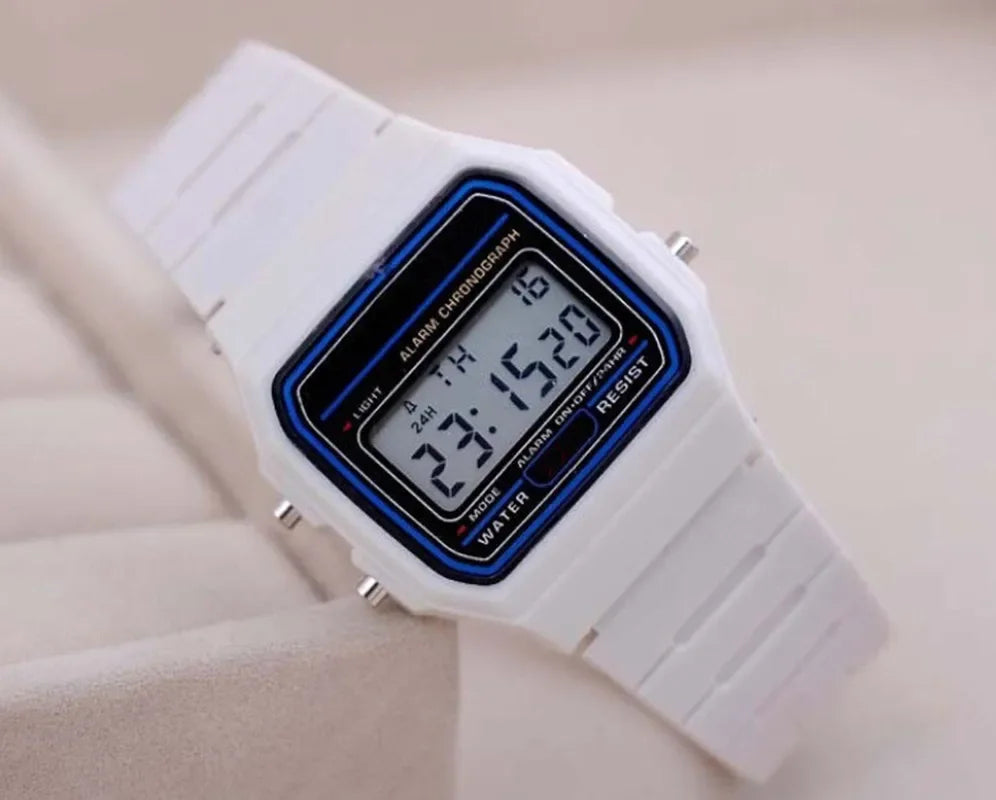 Sport LED Digital Watch for Men, Simple Small Square Dial Electronic Wrist Watch with Silicone Strap, Fashion Casual Men's Watch