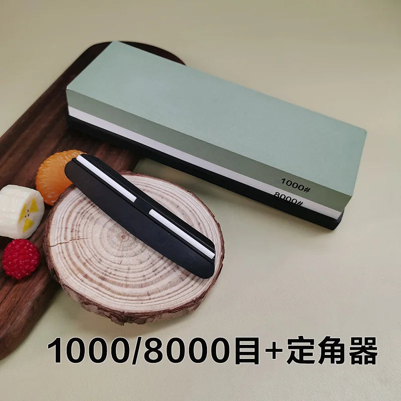 Professional Knife Sharpening Stone Kit 400/1000 3000/8000 Grit Non-slip Bamboo Base Double-side Knife Whetstone Angle Guide