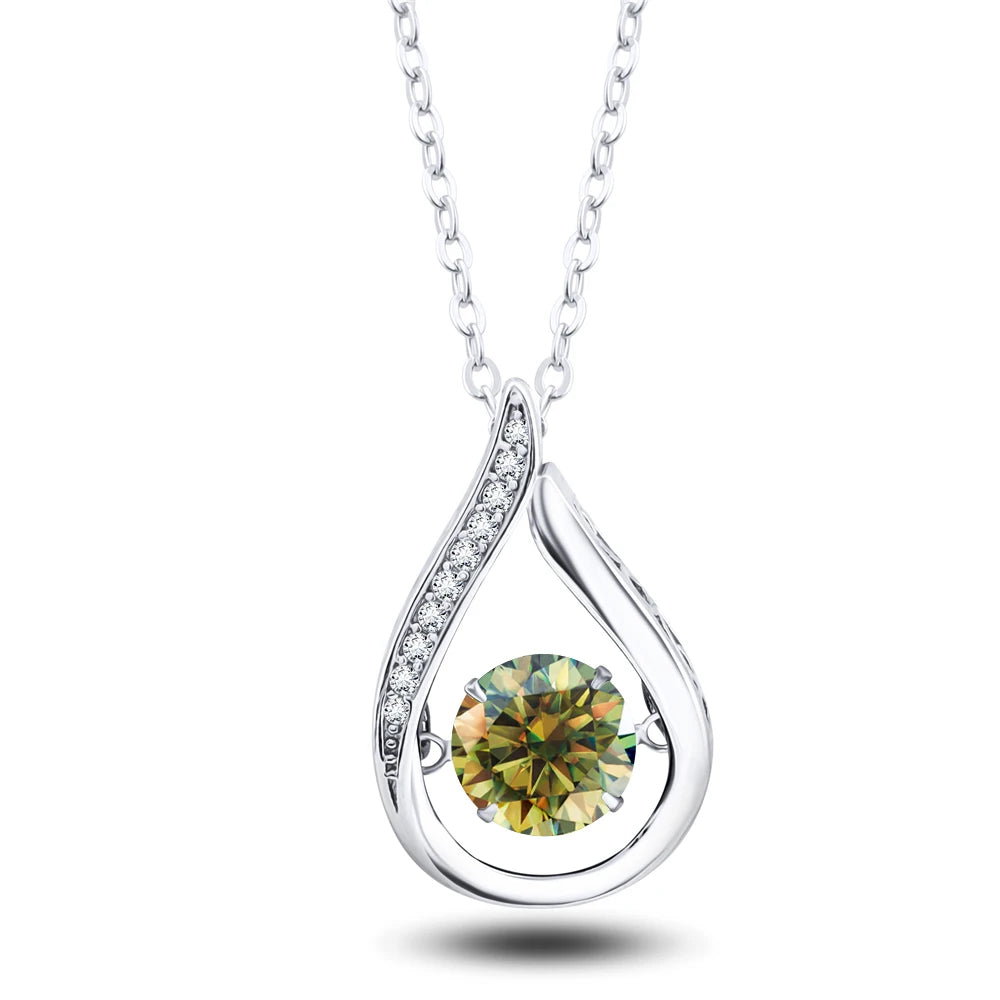 VVS1 D Color Moissanite Necklace For Women Fine Jewelry 925 Sterling Sliver Chain Plated 18k White Gold