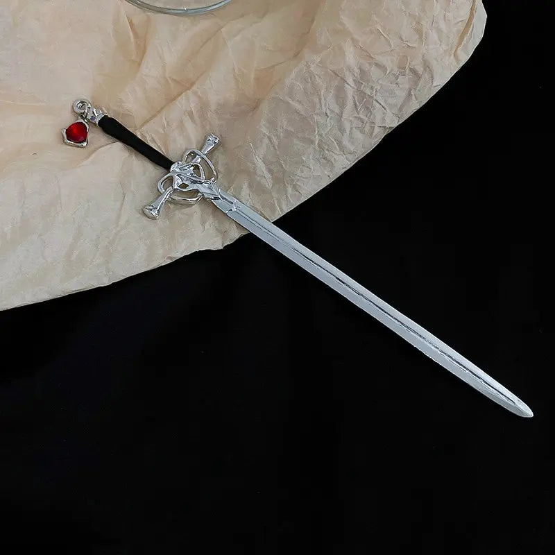 Sword Hairpin Headdress For Women Chinese Style Vintage Hair Sticks Hairstyle Ponytail Holder Hair Accessories Jewelry K0