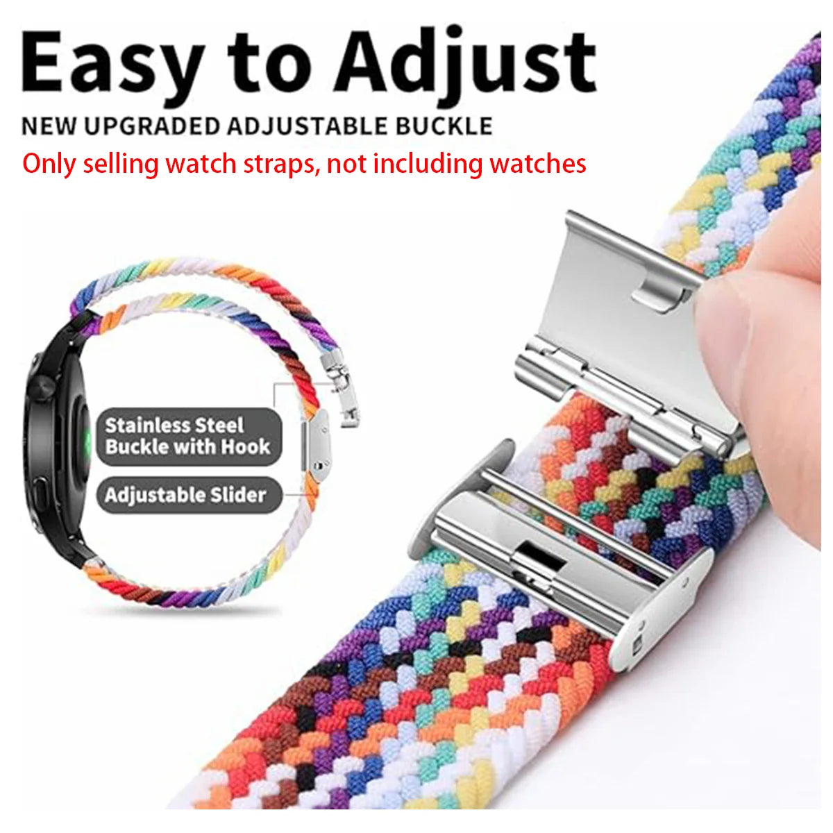 18/20/22mm Quick Release Braided Loop for Garmin Venu/Sq/Sq 2/ Venu 2 Plus/Venu 3S/Forerunner945/Approach S62/Fenix6 Watch