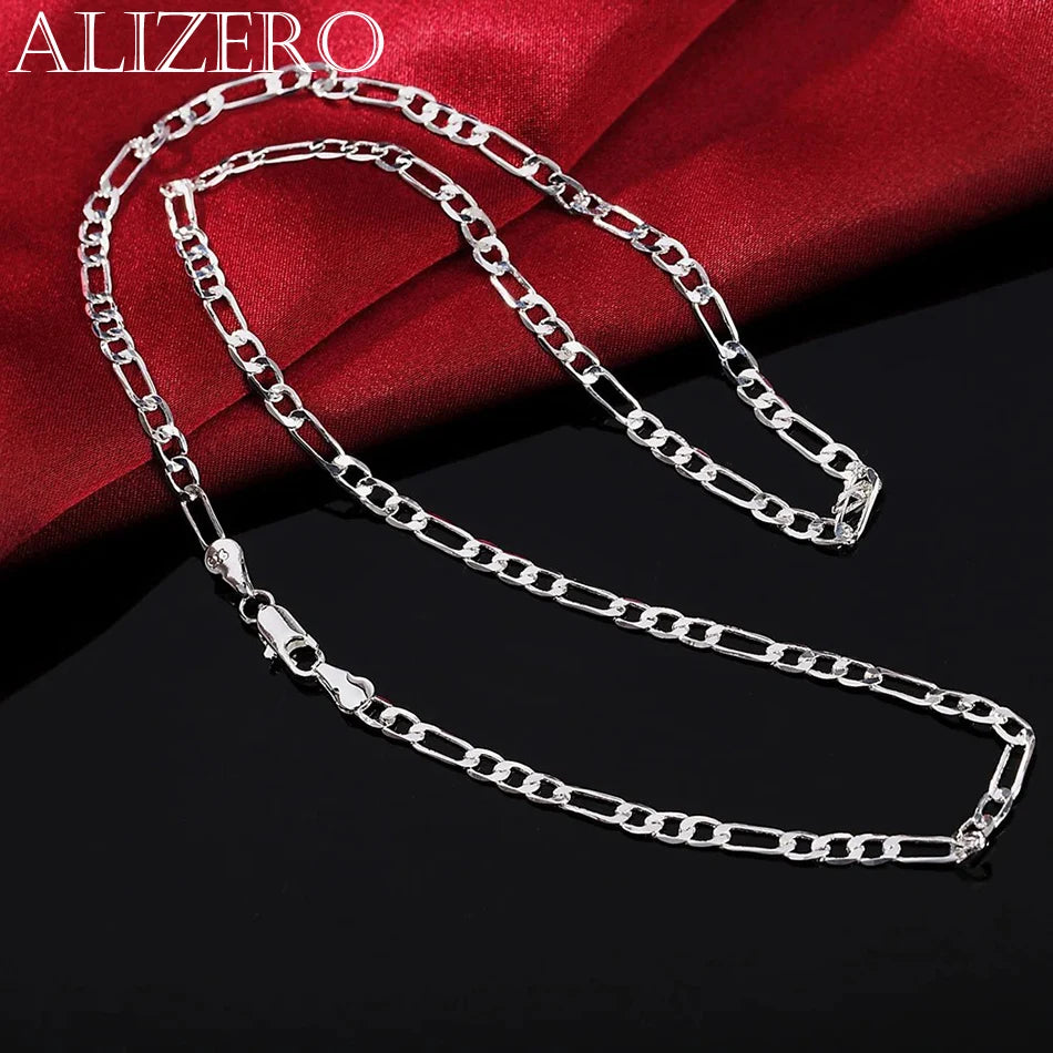 40-75cm 925 sterling Silver 16-30 Inches fine 4MM chain Necklaces for women fashion party wedding Jewelry Christmas gifts