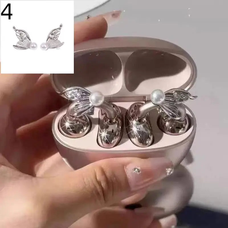 1Pairs Headphone Diameter Buckle Zircon Decorative Headphone Decoration Clip Removable Easy To Install Earbud Accessories〔Nest〕