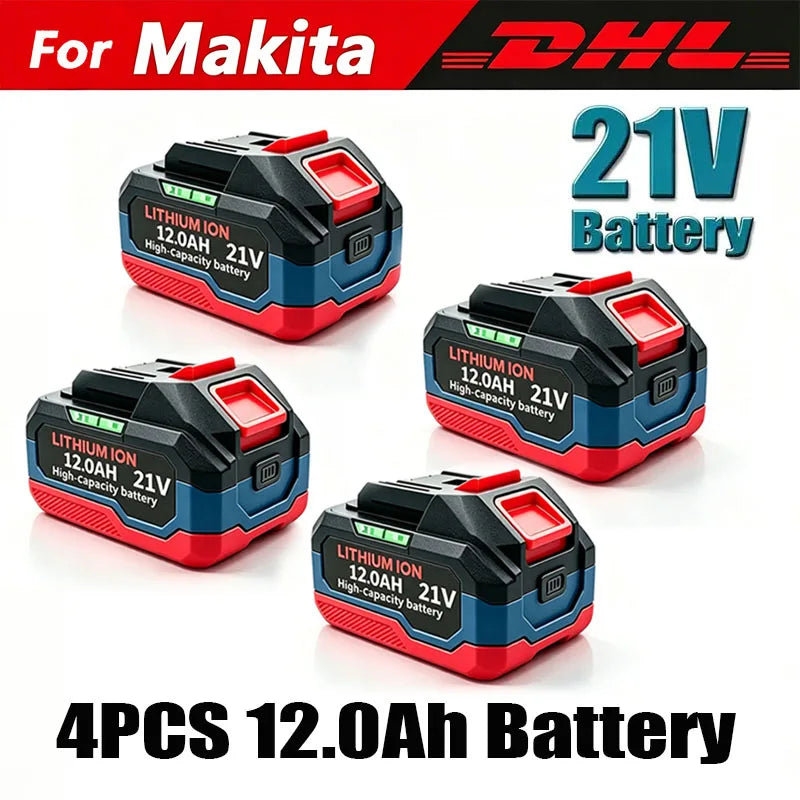 21V 12Ah Lithium Ion Battery Pack Replacement for Makita 18V LXT Cordless Tools Battery, Fits DDF487 BL1830 BL1850