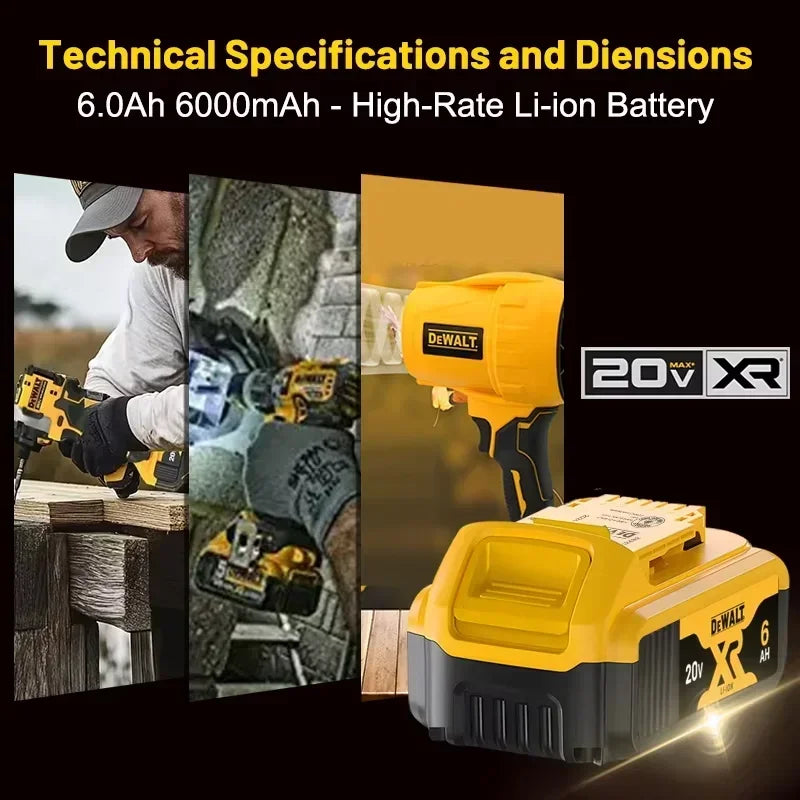 DeWALT Original Battery 20V/60V 6Ah 9Ah MAX FlexVolt for DCB606 DCB205 DCB206 DCB209 DCB182 Power Tool