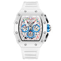 Watches for Man ONOLA 6827W Trend White Men Watch Waterproof Chronograph Quartz Wristwatch Sports Silicone Strap Reloj Hombre