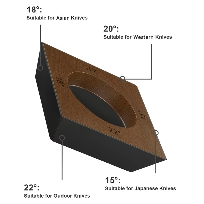 4-Angle Rolling Knife Sharpener 15/18/20/22° Roller Sharpeners Magnet Wooden Base Diamond Grinder Set Woodwork Sharpening System