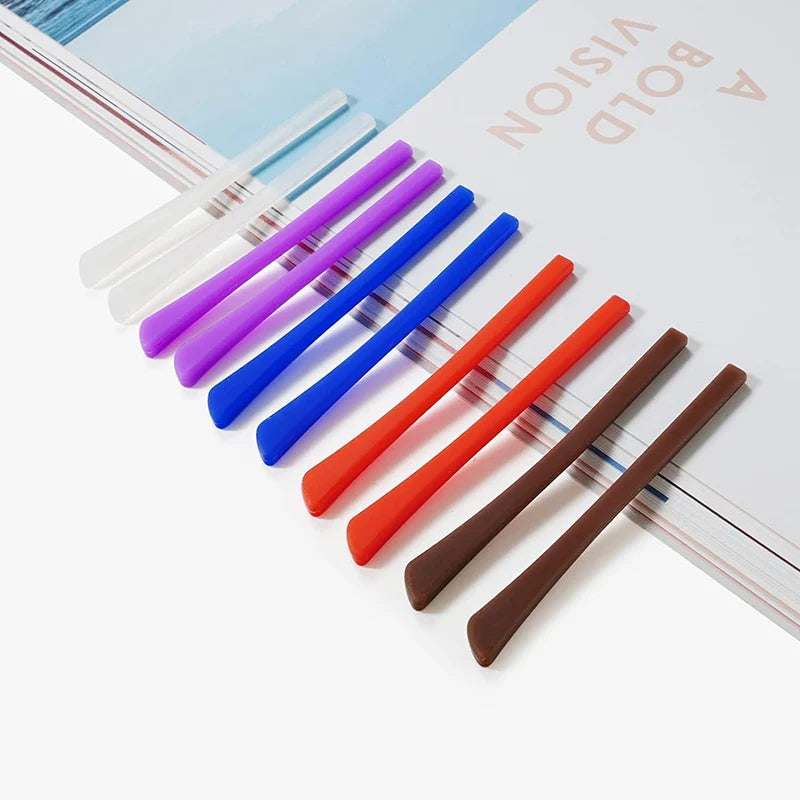 20pcs Soft Silicone Anti Slip Eyeglasses Glasses Temple Tips Accessories Optical Frame Temples Square Hole ST038