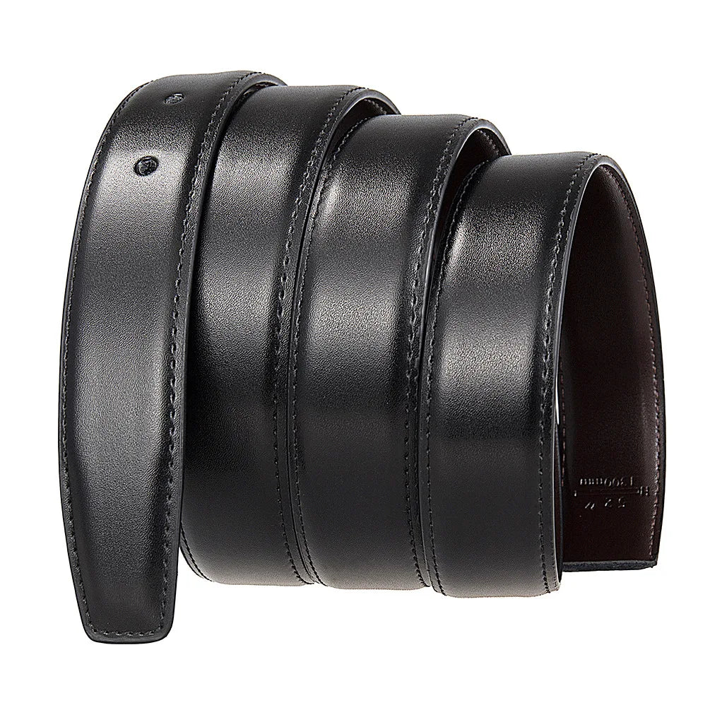 Luxury 2.8cm Width Holes Leather Belt Without Buckle For Men High Quality Cowhide Casual Business Belt No Buckles Head