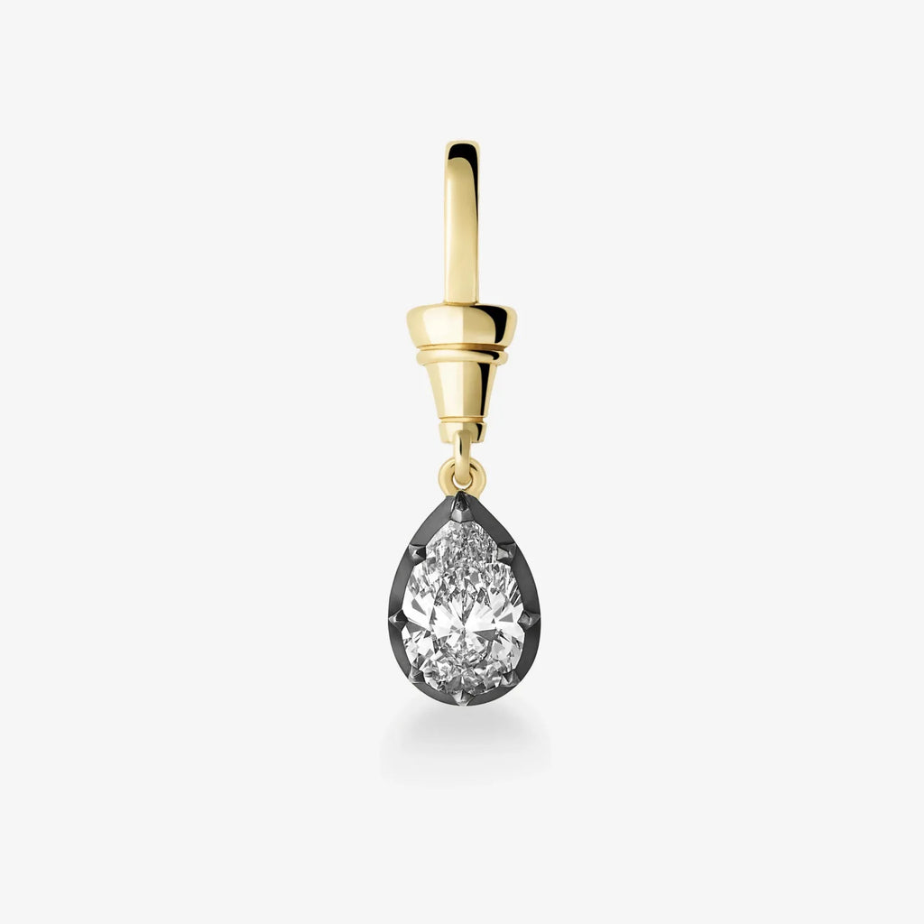 2026 Chic Black Gold Teardrop Oval Round Emerald Diamond Pendant Chain Stainless Steel Necklace Gothic Edgy Unisex Women Jewelry