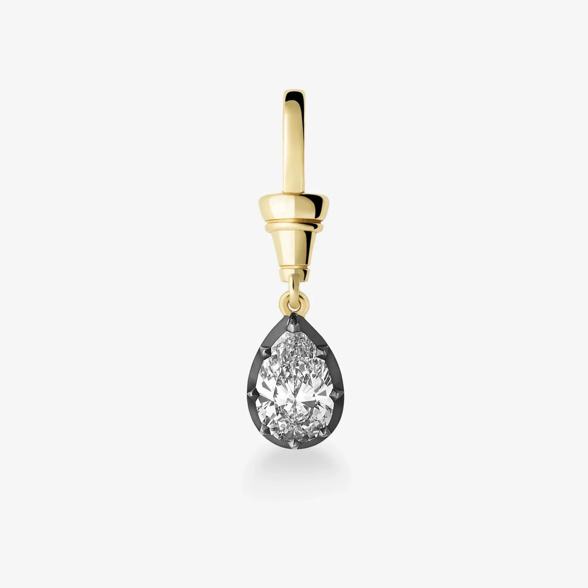 2026 Chic Black Gold Teardrop Oval Round Emerald Diamond Pendant Chain Stainless Steel Necklace Gothic Edgy Unisex Women Jewelry