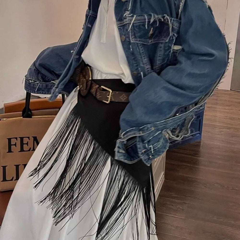 Fashion Retro Women Waistband Tassel Triangle Wide Waist Belt Shirt Dress Coat Decor Accessories Corset Belt