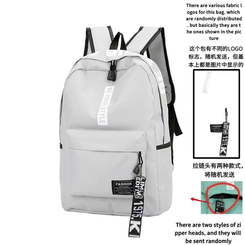 Fashion Trend Backpack for Men and Women Junior High School High School Student Bag Large Capacity Korean Version of Th