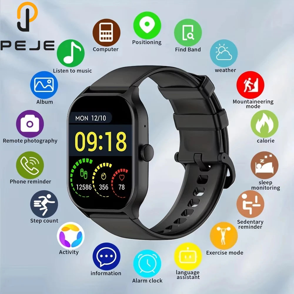 PEJE New 3D-UI Dial Smart Watch men 1.97" 700mAh 1ATM Waterproof 3 Type Styles3D rotationNovel and Cool Display Always Show Time