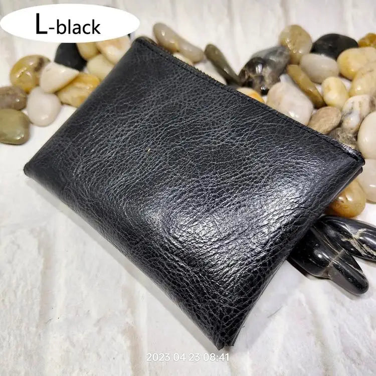 Blongk Zippered Waist Pack Genuine Leather Belt Bag Small Credit Card Holder Mini Car Key Case Pouch Wallet Men Women L1006D-S