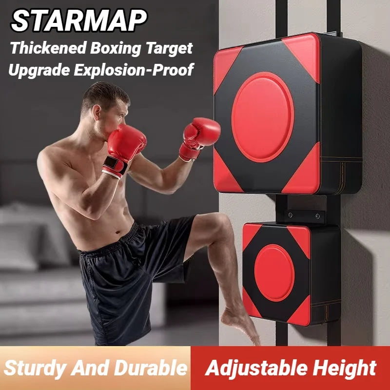 Adjustable Wall Punching Leather Pad Boxing Target Blocking Wall-Mounted Taekwondo Training Sandbags Fighting Gear Room Home Use