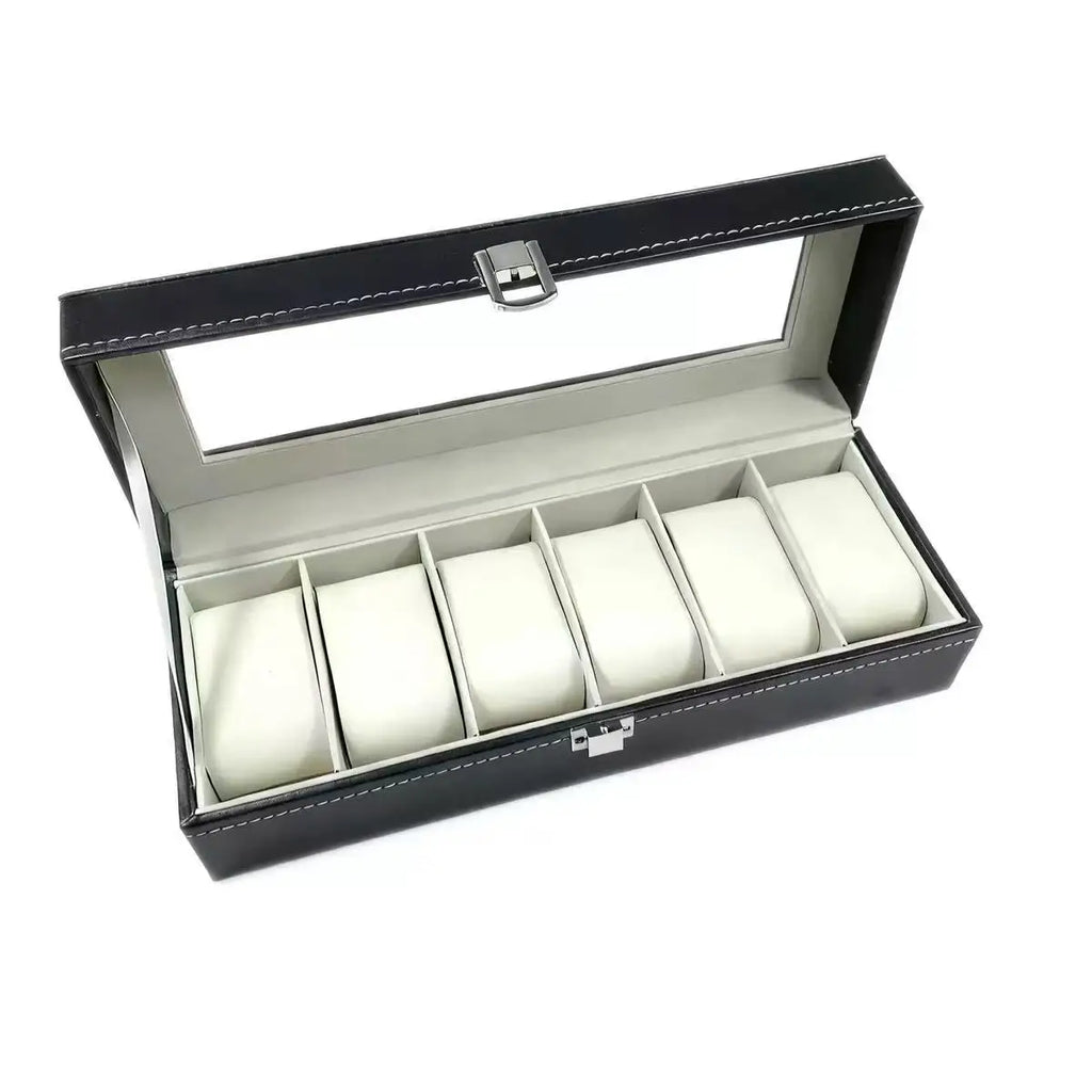 6‑Slot Watch Storage Box, Wristwatch Case for Mechanical Watches, High‑End Men's Watch Collection and Display Box