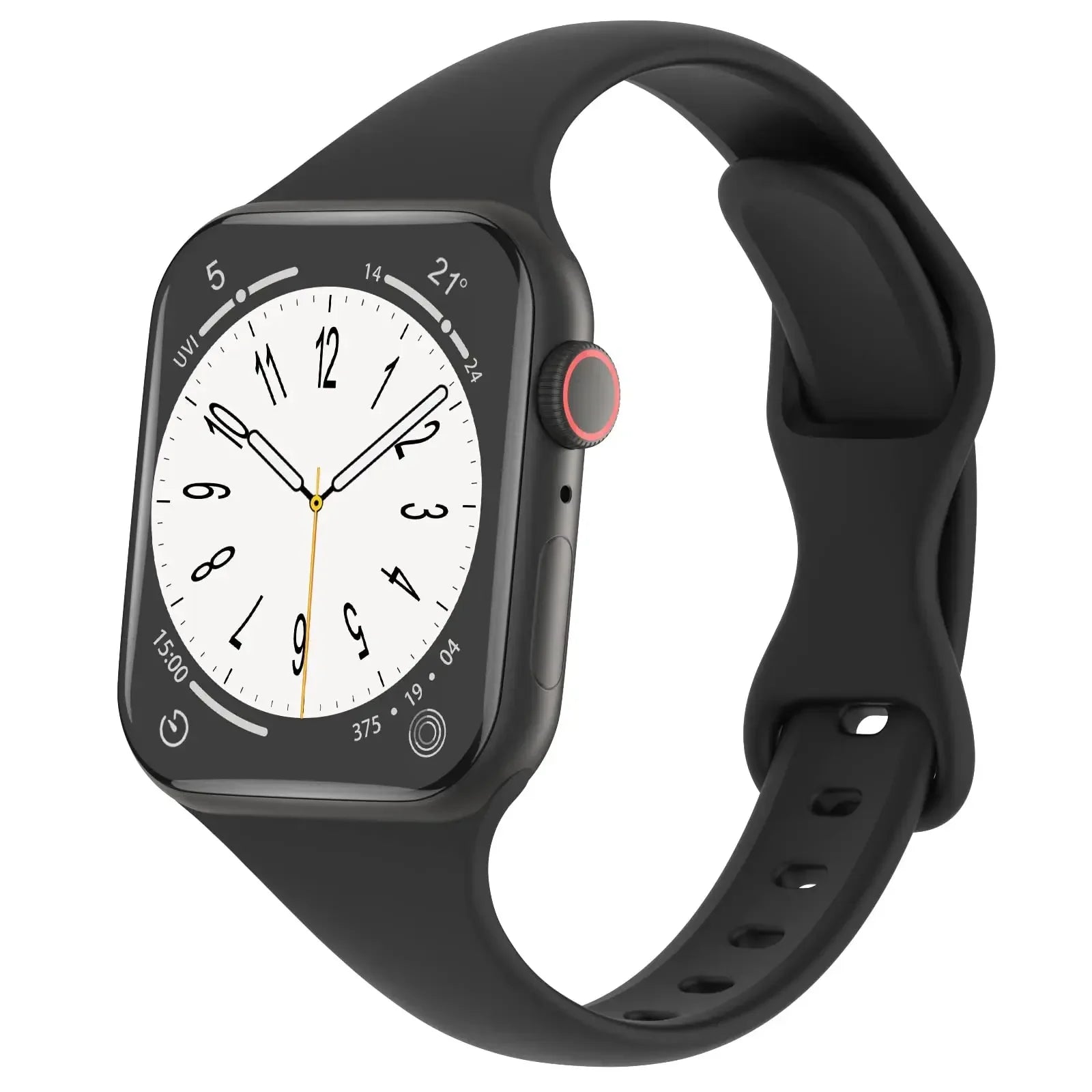 Thin Silicone Strap For Apple Watch 40mm 44mm 45mm 41mm 38mm 42mm Solid Color Strap Bracelet For IWatch Series 1 2 3 4 5 6 SE 7