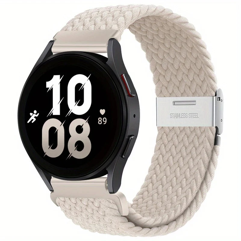 22mm 20mm Nylon Strap For Samsung Galaxy Watch 6 5 4/Gear S3 Magnetic Buckle Metal Adjustment Band For Huawei IWatch 4 GT2/3 Pro