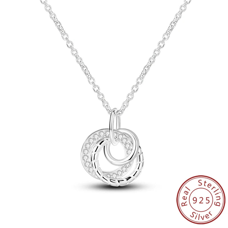 Necklace 925 Sterling Silver Butterfly Love Heart Bear Classic Simple Adjustable Necklace For Women Girl Fashion Jewelry Gifts