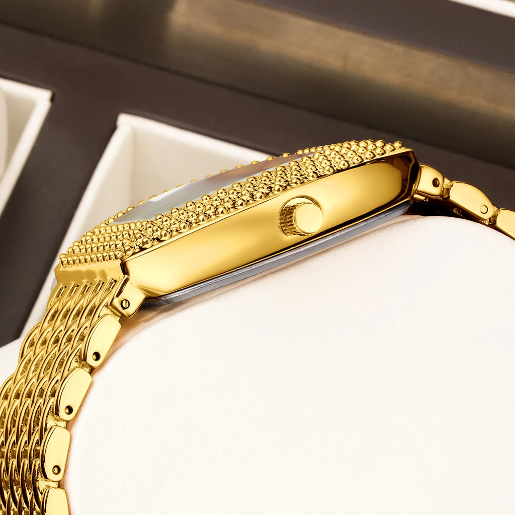 YaLaLuSi Brand 2026 Hot New Women's Watch Gold Luxury Luxury Gift Box Watch Remover Gift Ion Gold Plating