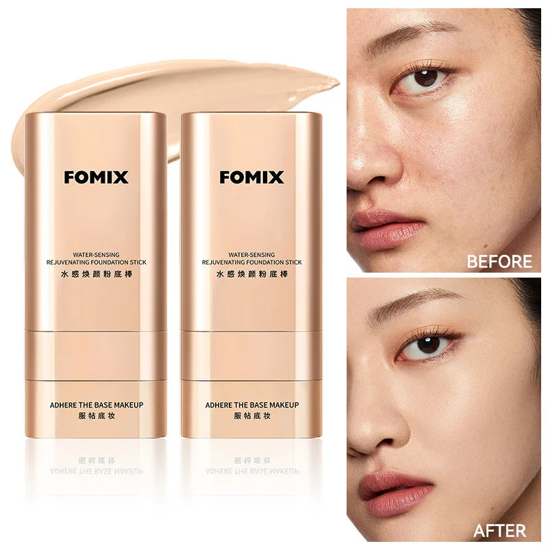 Moisturizing Hydrating Foundation Stick Dual Heads - Brush Tip Smooth Non-gluggy Powder Lightweight Foundation Liquid Cream