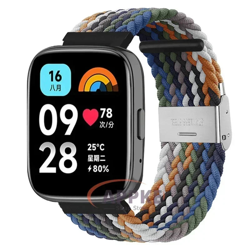 Elastic Braided Strap For Redmi Watch 5/3 Active Watchband Nylon Adjustable Quick Release Bracelet For Redmi Watch 3/5 Lite