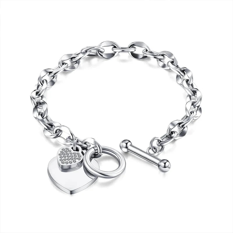 Big Heart Charm Hallowout Star Fire Ball Bracelet For Women Imitation Pearl Cute Charm Lock Closure Ins Women Bracelet Jewelry