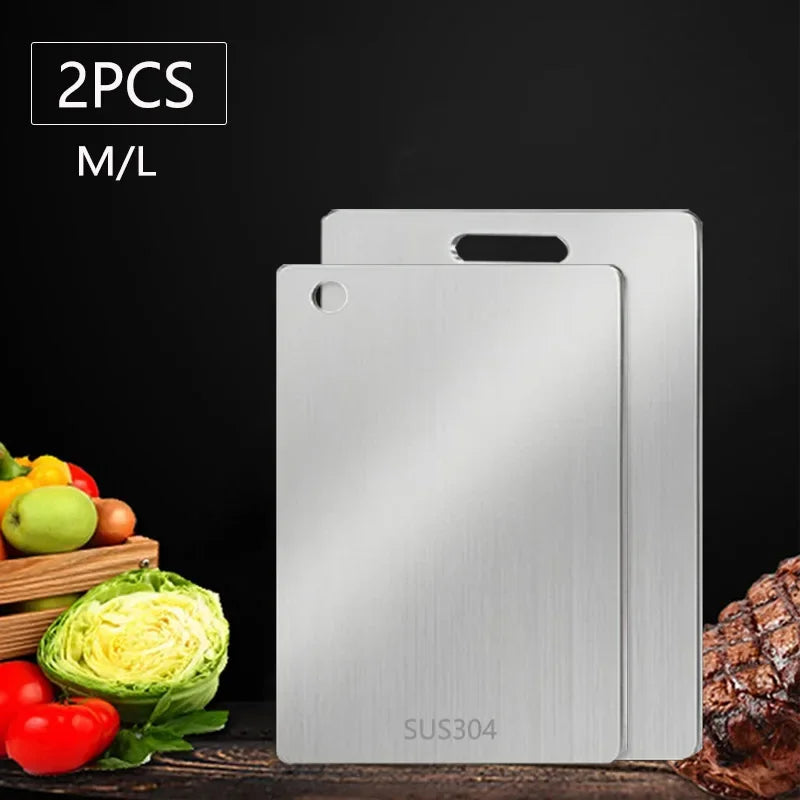 WXCOO Kitchen Cutting Board Thickened Stainless Steel Boards for Cut Vegetables Fruit Meat Food Grade Chopping Cutting Boards