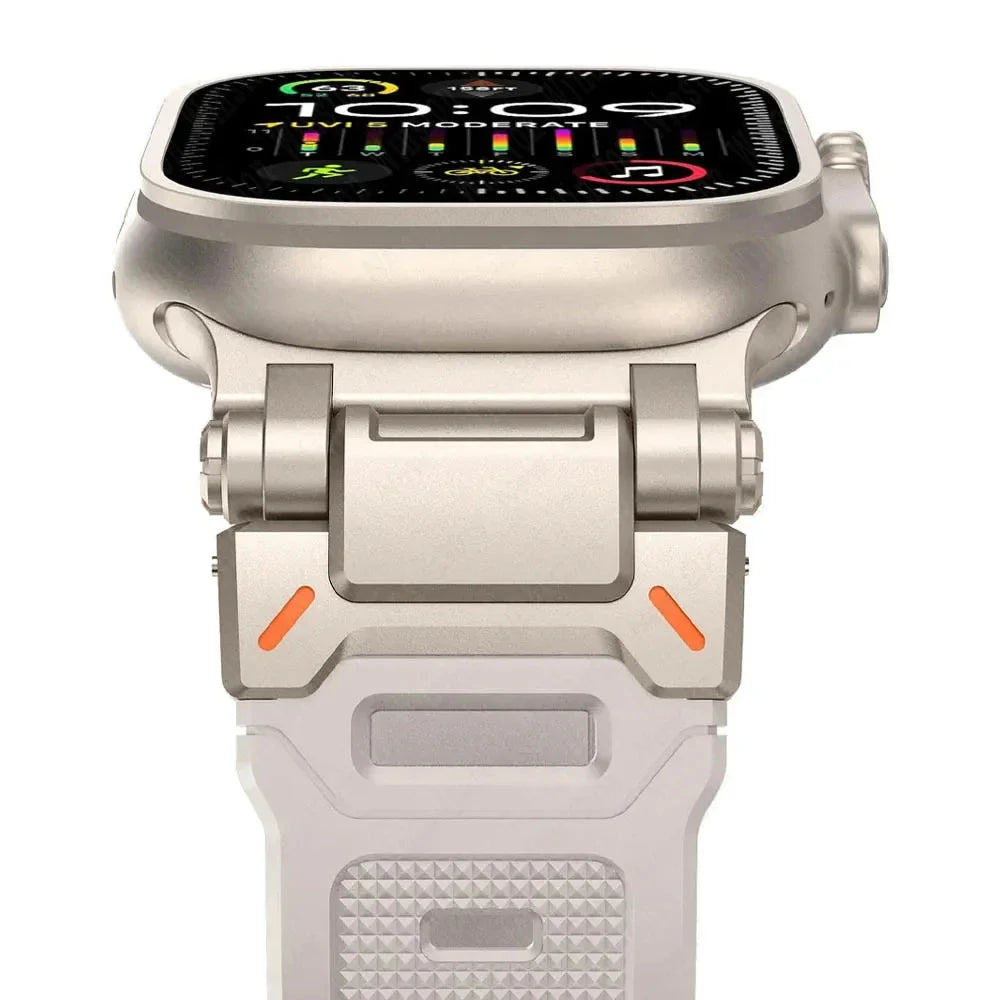 Soft Rubber Strap for Apple Watch Ultra 3 2 Band 49mm 46mm 45mm 42 44mm Luxury Bracelet for IWatch Series 11 10 9 8 7 6 5 Correa