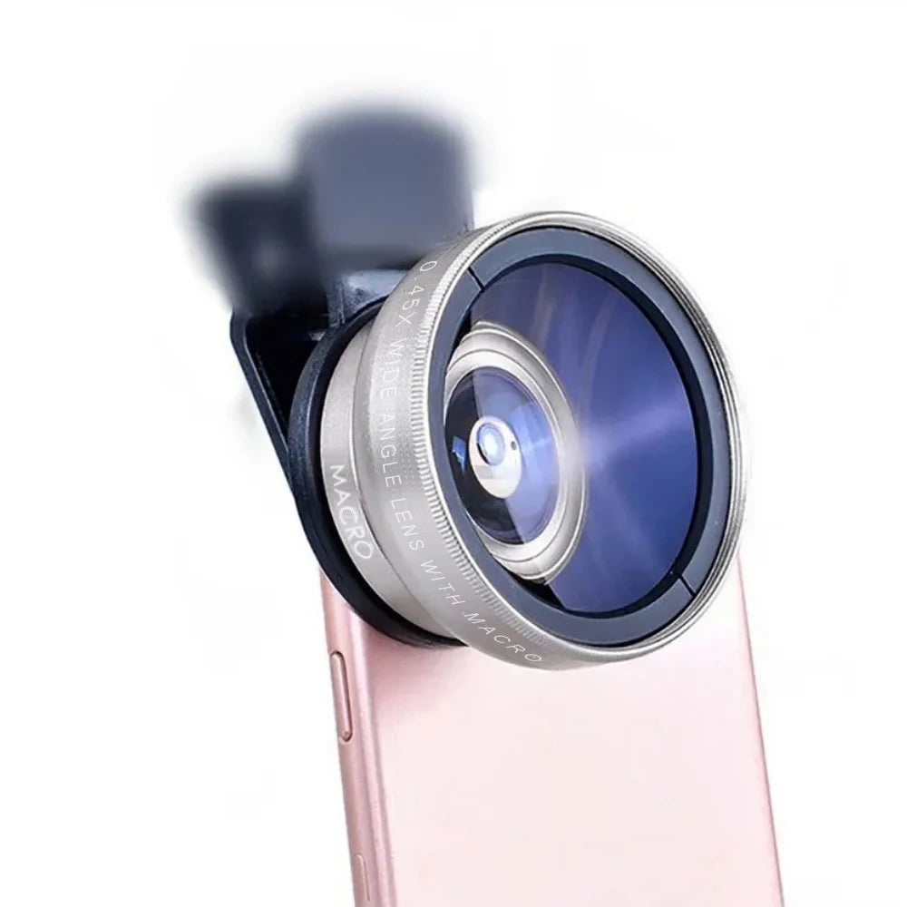 Experience 2 in 1 Phone Camera Lens Kit 0.45x Wide Angle 12.5x Macro Lens HD Camera Lenes for iPhone iOS Android Smartphones