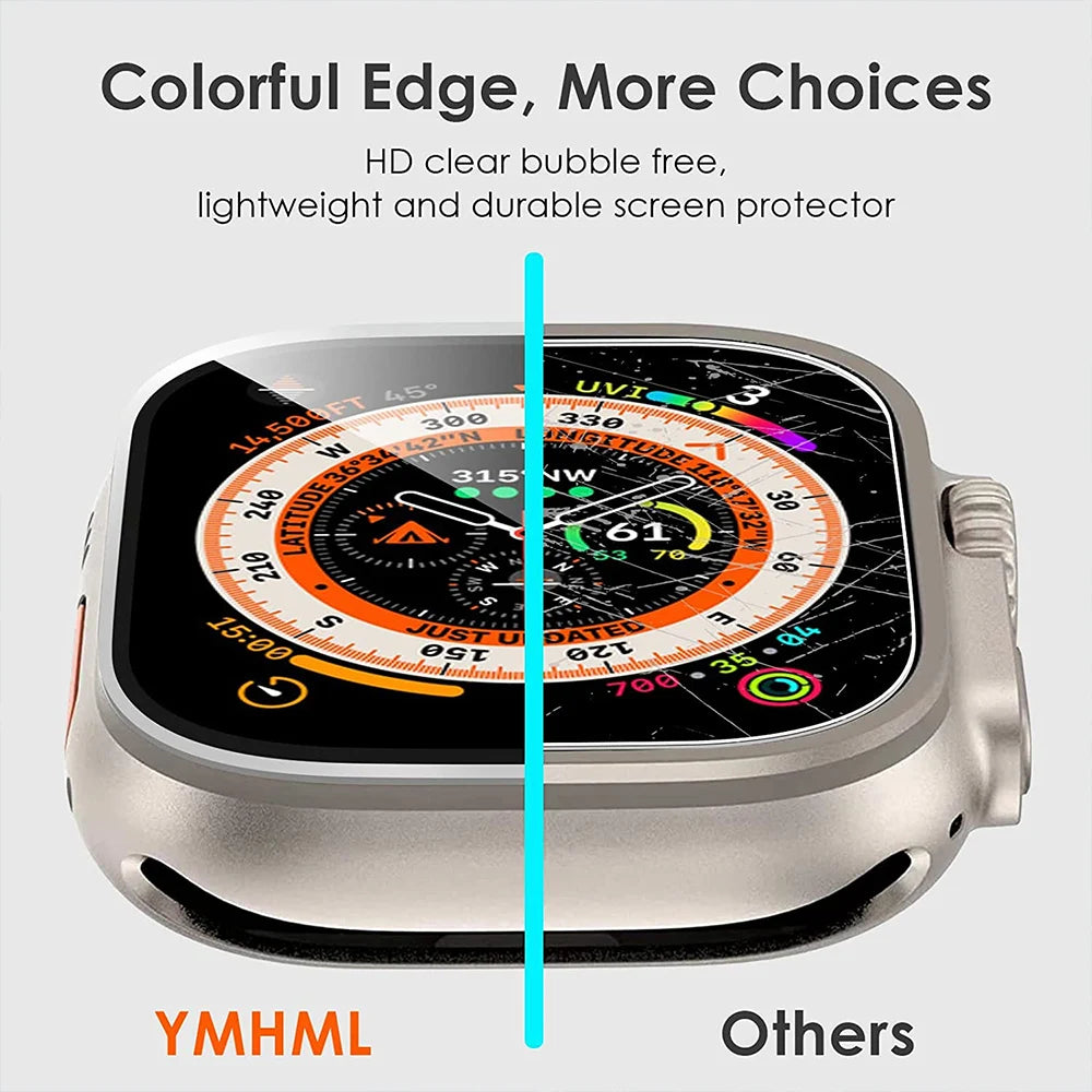 Screen Protector Glass for Apple Watch Ultra 2 49mm Metal Tempered Frame Film Anti-Scratch IWatch Series Ultra 49 mm Accessories