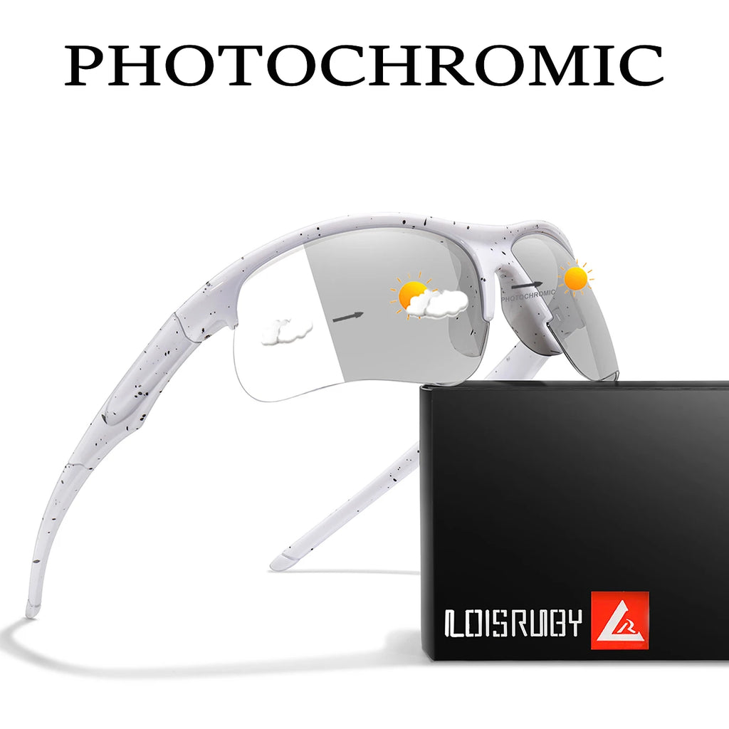 Trendy Style Photochromic Sunglasses For Men Women Outdoor Mtb Bicycle Cycling Runnging Eyewear Sports Bike Windproof Goggles