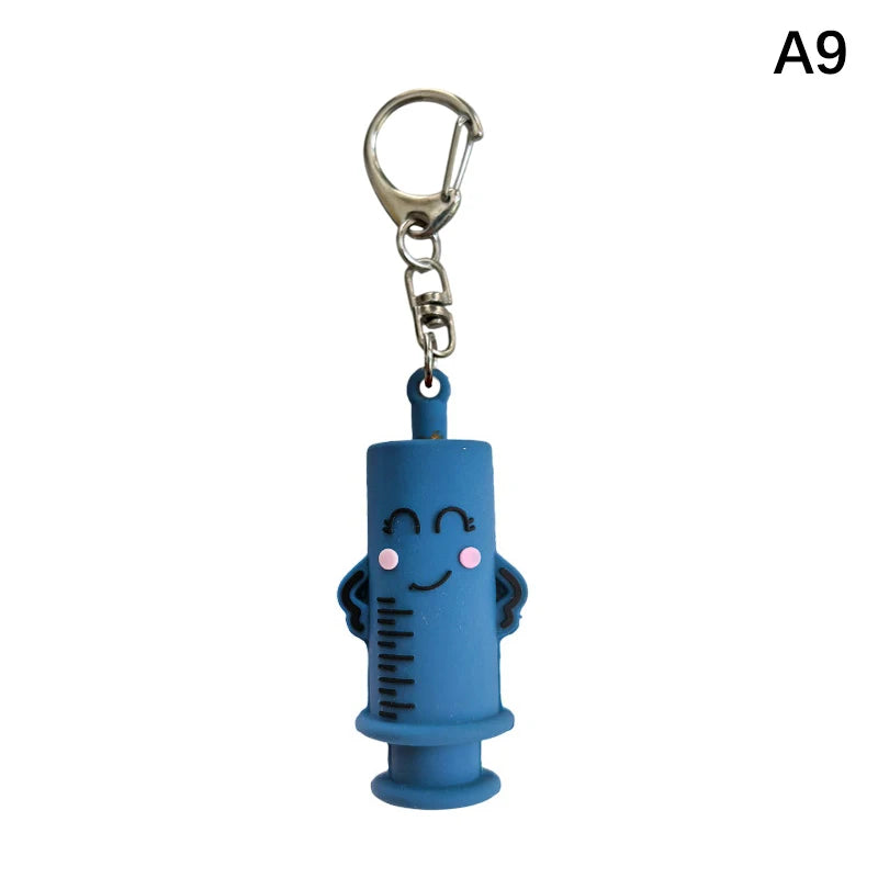 Syringe-Shaped Ampoule Bottle Opener Keychain Rubber Cutter Aid Medication Vial Breaker Tool For Home Nurses And Doctors