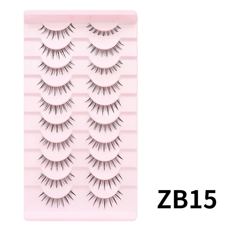 10 Pairs Natural Lashes Manga Full Strip Lashes Makeup Bulk Wholesale Dropshipping Eyelash Extension Lashes Anime False Eyelash