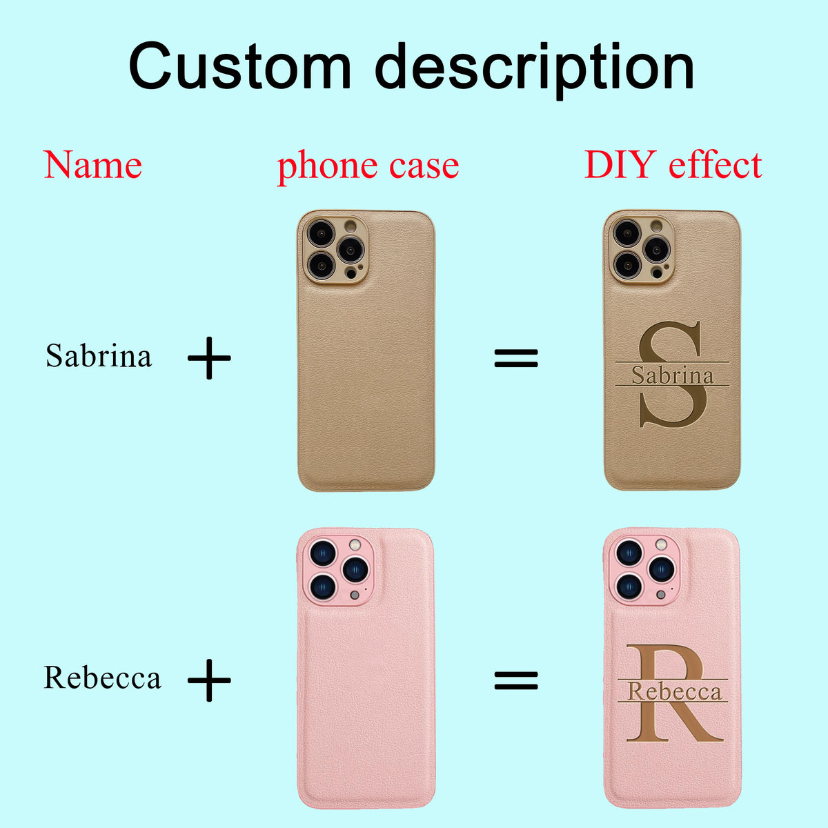 Personalized Customized Initials Name For IPhone18 17 16 15 14 13 12 11 Pro Max Plus Big Letter Laser Engraving Phone Cover