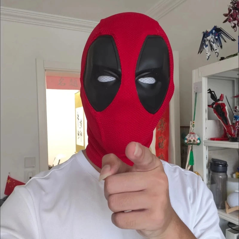 Hot Deadpool Silicone Headset Knitted Mask Cosplay Props Anime Accessories Silicone Toys Halloween Funny Props Festival Gifts