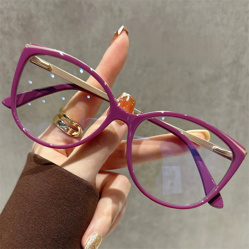 CLLOIO Vintage Cat Eye Women's Myopia Hyperopia Glasses Progressive Reading Optical Eyeglasses Prescription Customized Glasses