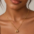 Cazador Bubble A-Z Initial Letter Necklace for Women Stainless Steel Chunky Alphabet Pendant Beads Chain Necklace Jewelry Gift