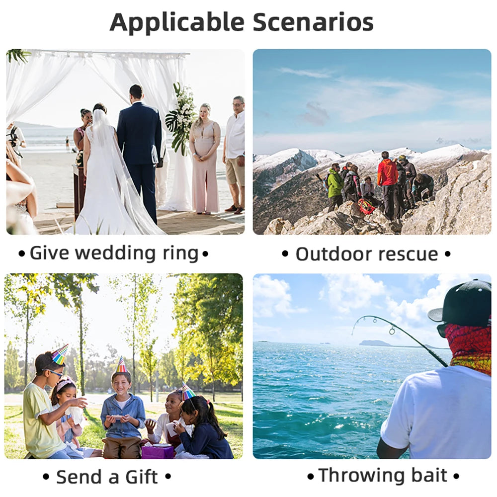 BRDRC Airdrop System for DJI Air 3/Air 3S Quick Release Thrower for Fishing Marriage Gifts Drone Rescue Accessories