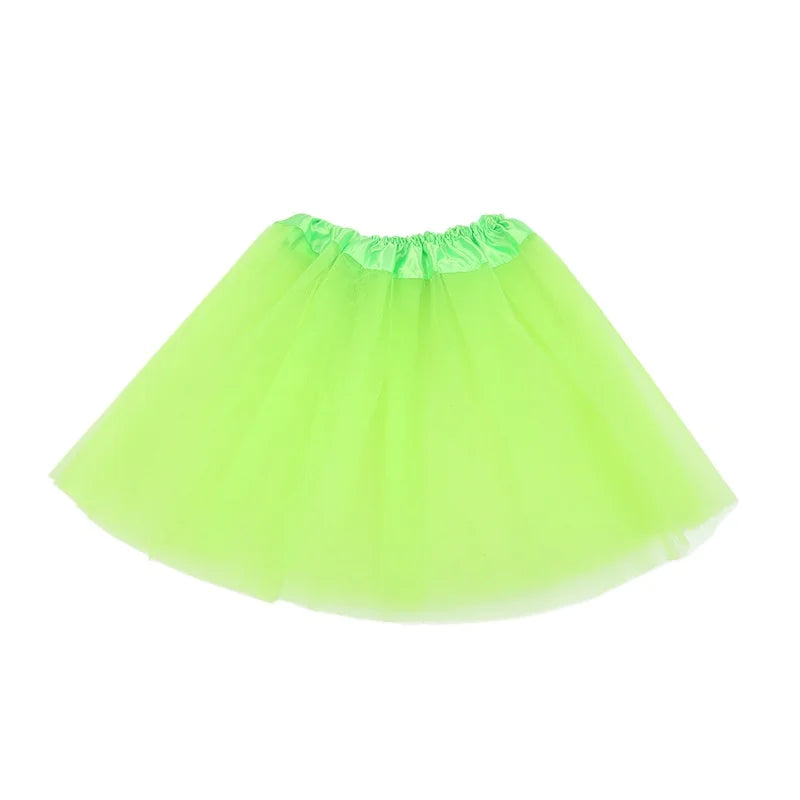 Girl Elastic Ballet Dancewear Tutus Mini Skirt For Birthday Party Dance 3 Layer Tulle Tutu Skirt for Kids Princess 2-8Y Girls