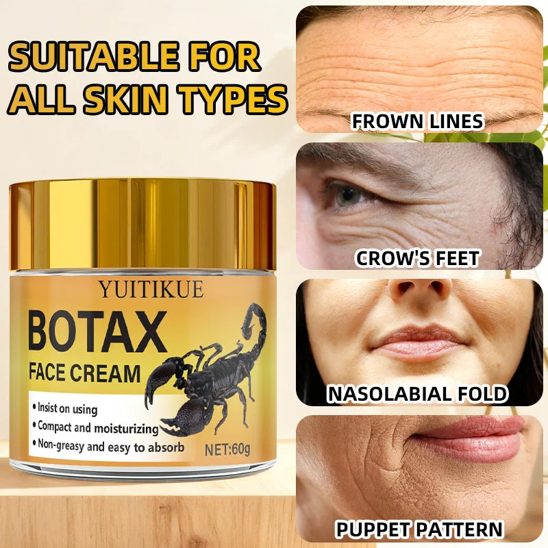 BOTAX Anti-Wrinkle Face Cream 60g - Targets Frown Lines, Crow's Feet, Nasolabial & Puppet Lines, Creamy & Non-Greasy