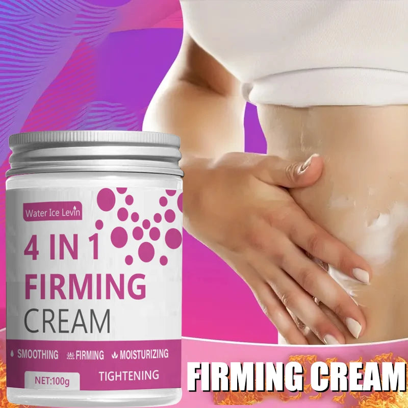 4 in 1 Firming Cream with Hyaluronic Acid, Ginger Oil & Shea Oil, Moisturizes, Firms, Smooths & Tightens for Elastic Skin