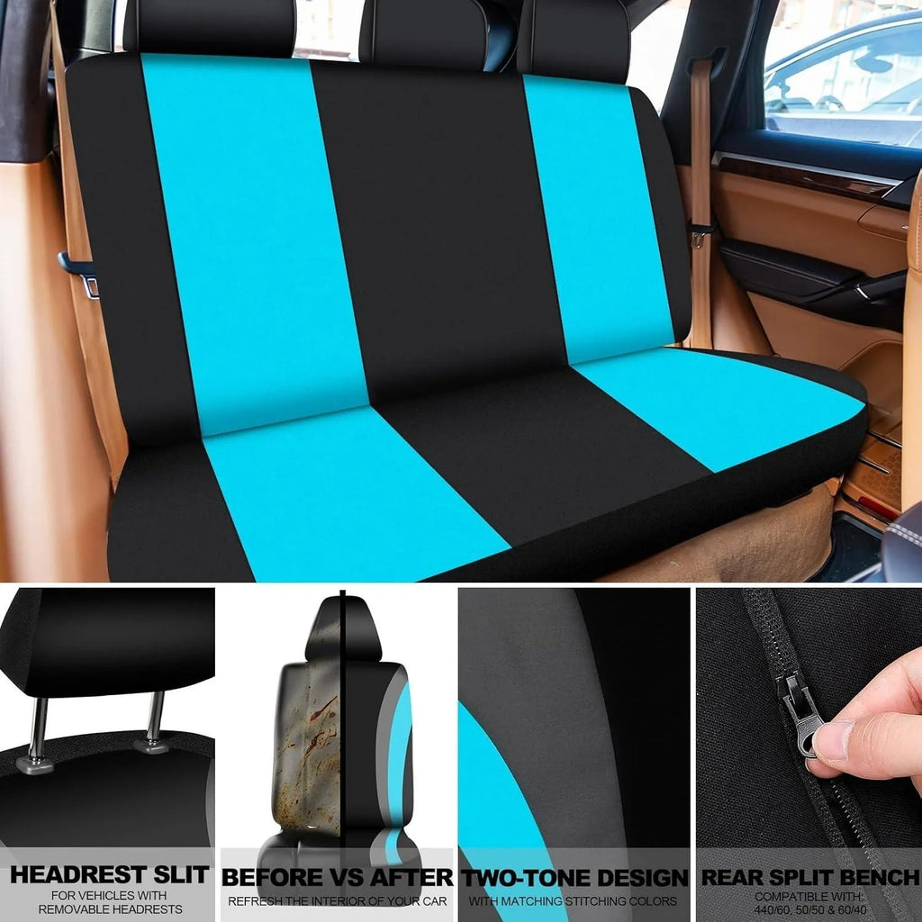 Fluffy Cute Women Car Accessories Set 45pcs Blue Steering Wheel Cover Seat Belt Handbrake Gear Shift Covers Great Gift