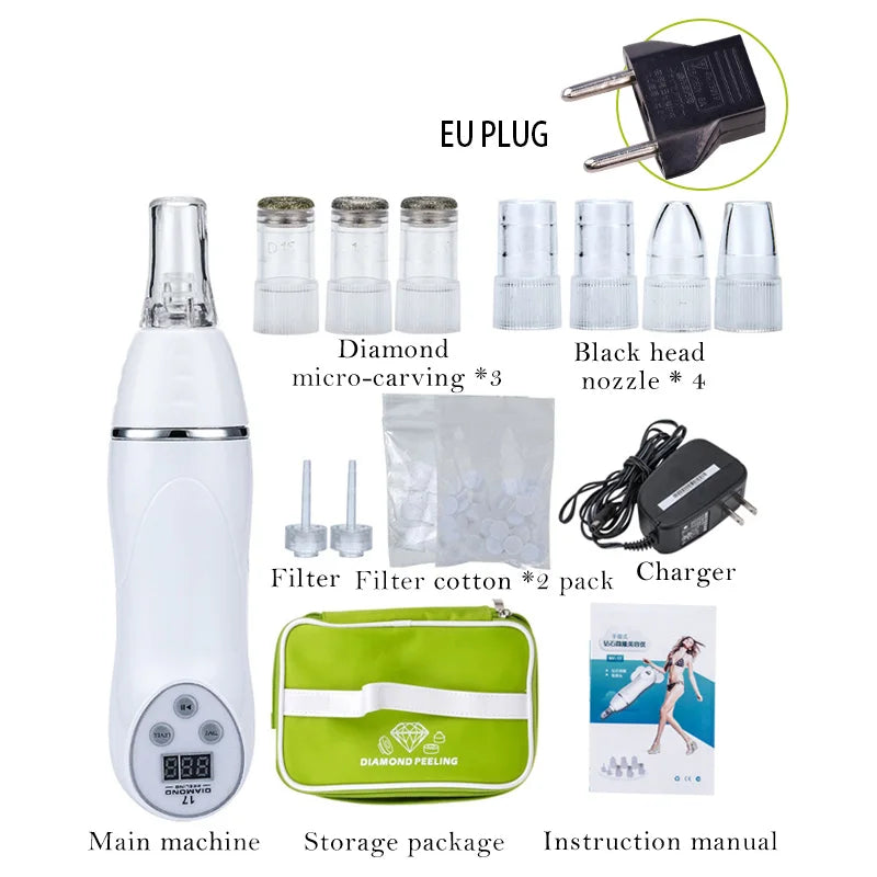 Dermabrasion Peeling Blackhead Acne Pore Remove Facial Skin Care Beauty Machine Vacuum Face Diamond Pen home Beauty Equipment