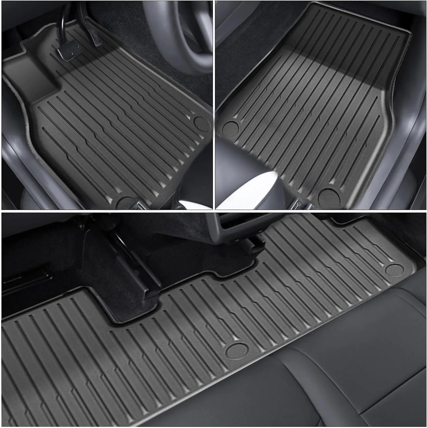 For Tesla Model Y Juniper 2025 2026 Floor Mats Set All Weather TPE Front Rear Trunk Cargo Liner Frunk Mat Storage Mat Accessory
