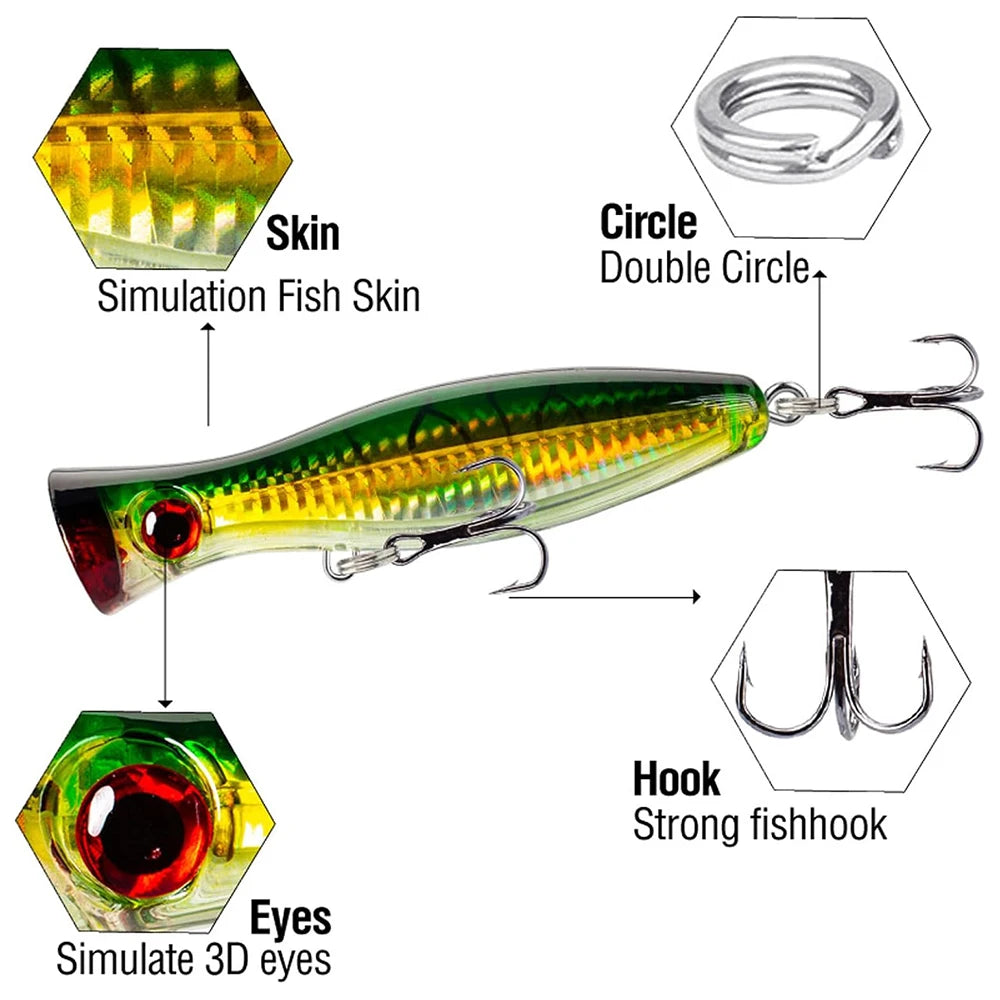 Fishing Hard False Bait Plastic Biomimetic Fish Bait 13CM/43G Tuna Heavy Sea Fishing Tool Top Water Fishing Tackle Accessories