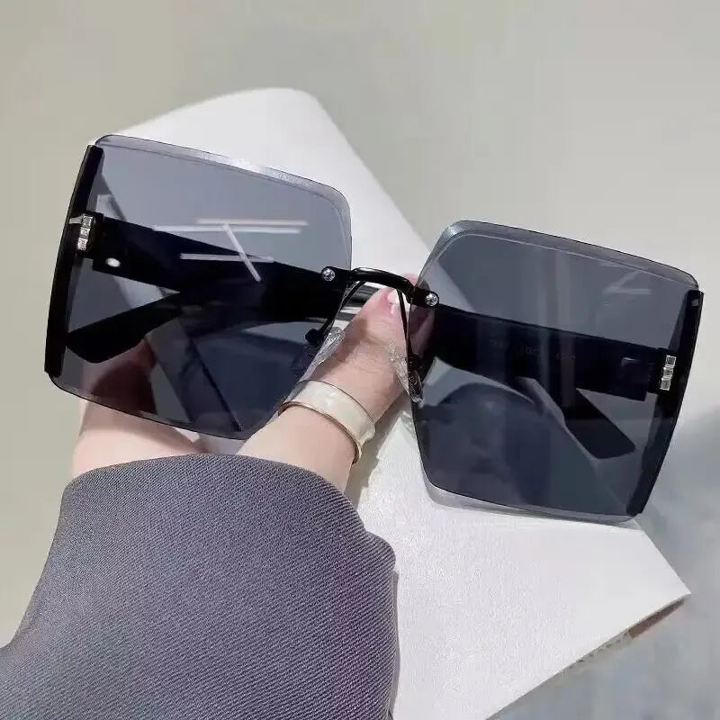 Fashion Gradient Frameless Women's High-end Sense Of Sunglasses