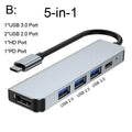 USB 3.0 Hub For Laptop Adapter PC Computer PD Charge Dock Station RJ45 HDMI-compatible TF/SD Card Notebook Type-C Splitter