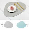 Nordic Double-Sided Anti-Slip Placemat - PU Thermal Insulation Table Mat with Water Droplet Pattern and Leather-Like Design